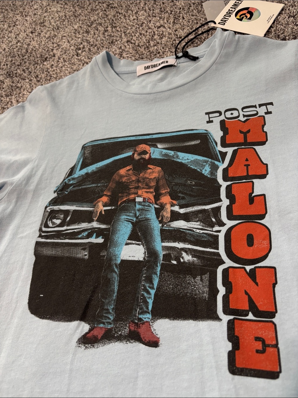 NWT Post Malone Daydreamer Post & Truck Light Blue Vintage Tee M - Picture 3 of 7